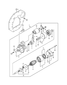 Yanmar Engine - Starting Motor Diagram and Parts List for 467 4X4-1H013H-1H294H-37BKD010 Cub Cadet Lawn Tractor Accessories